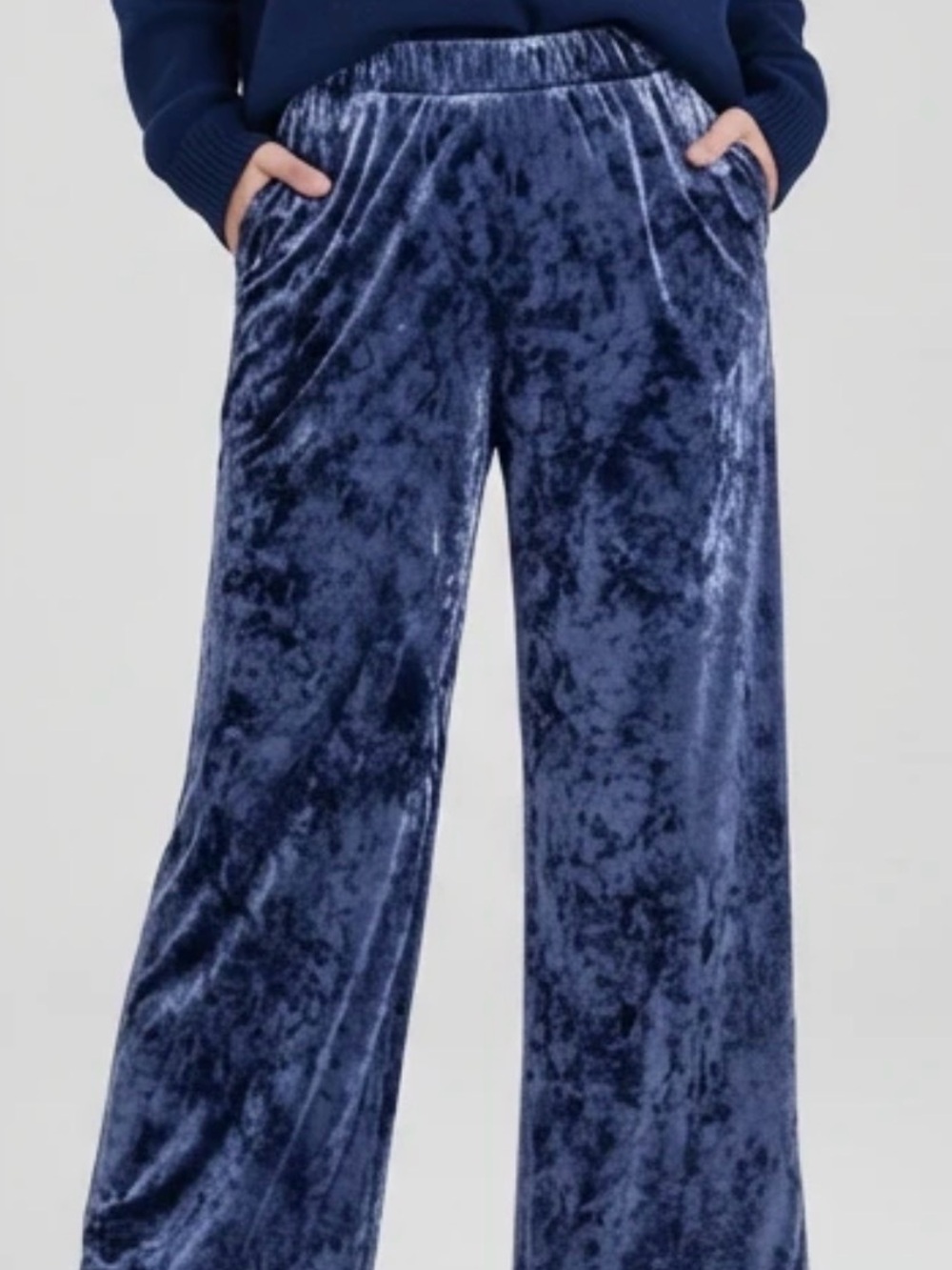 a new day Velvet Wide-Leg Pants in Navy